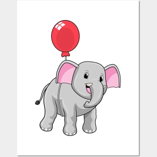 Elephant with Balloon Posters and Art